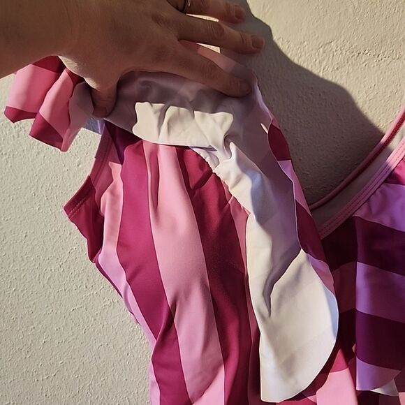 Meet Curve Swimsuit Pink Striped XL One Piece - Picture 3 of 4